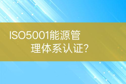 ISO5001能源管理體系認(rèn)證？