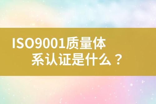 ISO9001質(zhì)量體系認(rèn)證是什么？