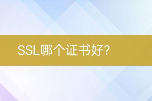 SSL哪個證書好？