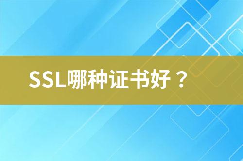 SSL哪種證書(shū)好？