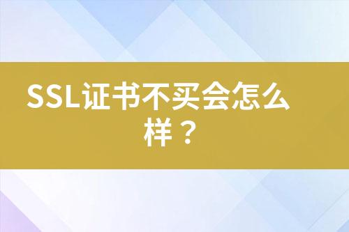 SSL證書(shū)不買(mǎi)會(huì)怎么樣？