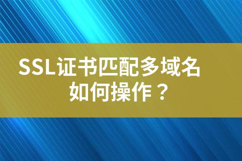 SSL證書匹配多域名如何操作？