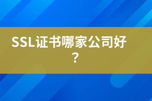 SSL證書(shū)哪家公司好？