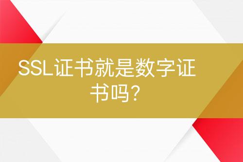 SSL證書就是數(shù)字證書嗎？