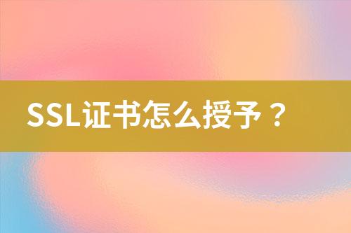 SSL證書(shū)怎么授予？