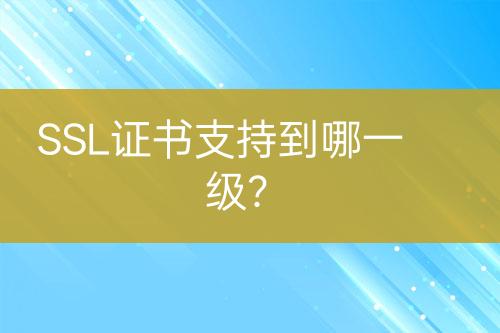 SSL證書支持到哪一級？