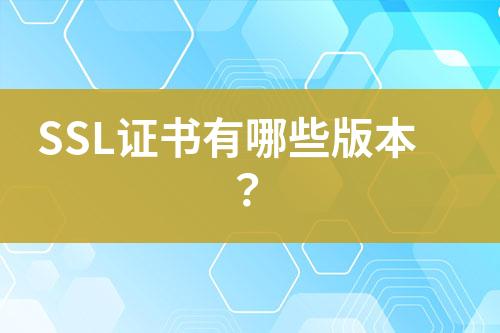 SSL證書有哪些版本？