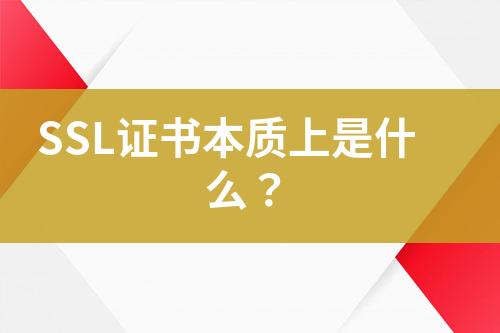 SSL證書本質(zhì)上是什么？