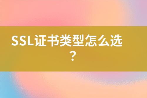 SSL證書類型怎么選？