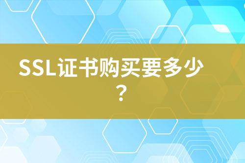 SSL證書購(gòu)買要多少？