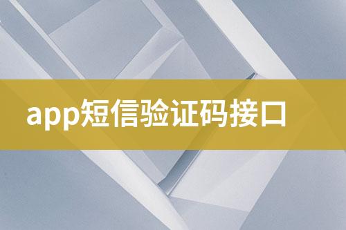 app短信驗(yàn)證碼接口