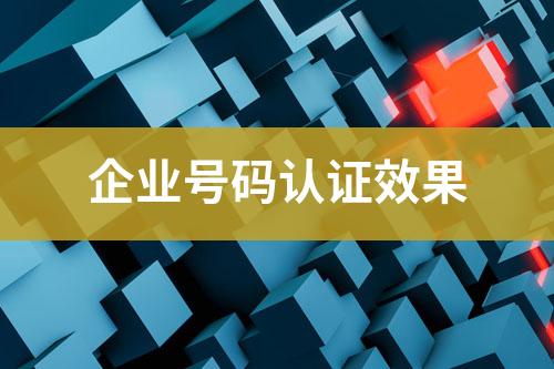 企業(yè)號碼認證效果