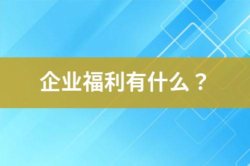 企業(yè)福利有什么？