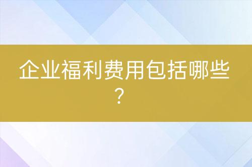 企業(yè)福利費用包括哪些？