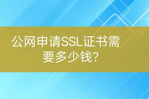 公網(wǎng)申請(qǐng)SSL證書(shū)需要多少錢(qián)？