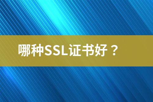 哪種SSL證書(shū)好？