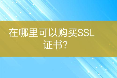 在哪里可以購買SSL證書？