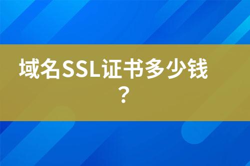 域名SSL證書多少錢？