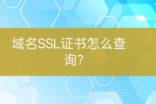 域名SSL證書怎么查詢？