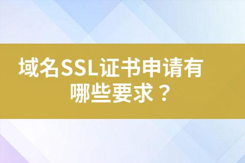 域名SSL證書申請有哪些要求？