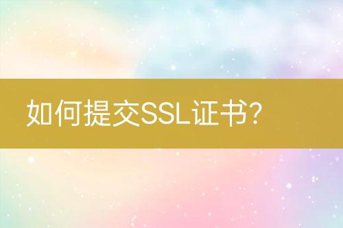 如何提交SSL證書(shū)？