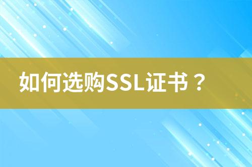 如何選購SSL證書？