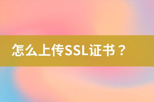 怎么上傳SSL證書？