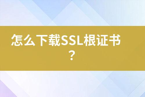 怎么下載SSL根證書(shū)？