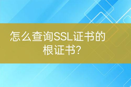 怎么查詢SSL證書(shū)的根證書(shū)？