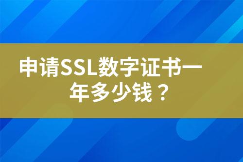 申請SSL數(shù)字證書一年多少錢？