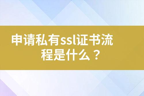 申請私有ssl證書流程是什么？