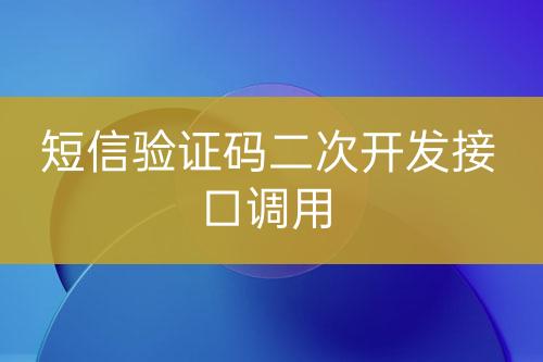 短信驗證碼二次開發(fā)接口調用