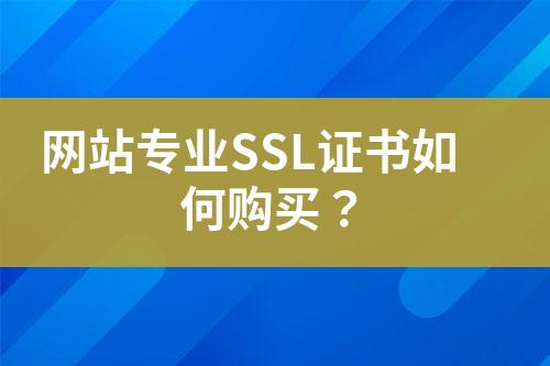 網(wǎng)站專業(yè)SSL證書如何購買？