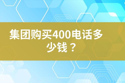 集團(tuán)購(gòu)買(mǎi)400電話多少錢(qián)？