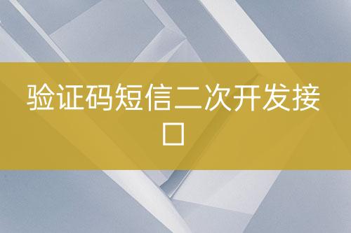 驗證碼短信二次開發(fā)接口