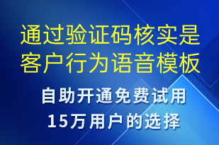 通過驗(yàn)證碼核實(shí)是客戶行為-資金變動(dòng)語(yǔ)音模板