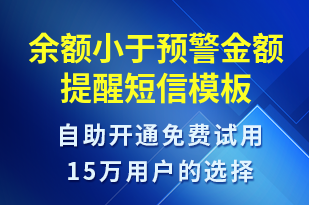 余額小于預(yù)警金額提醒-事件預(yù)警短信模板