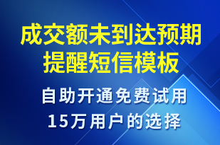 成交額未到達(dá)預(yù)期提醒-事件預(yù)警短信模板