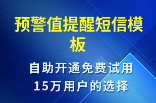 預警值提醒-事件預警短信模板