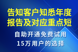 告知客戶知悉年度報告及對應(yīng)重點-取件通知短信模板