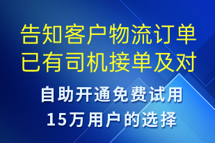 告知客戶物流訂單已有司機(jī)接單及對應(yīng)司機(jī)及車輛信息-系統(tǒng)預(yù)警短信模板