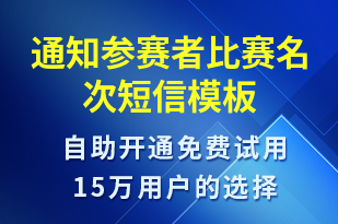 通知參賽者比賽名次-比賽通知短信模板