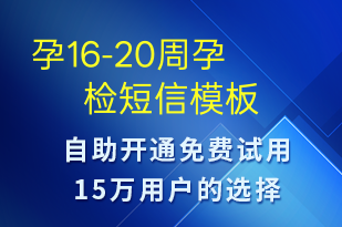 孕16-20周孕檢-治療醫(yī)囑短信模板