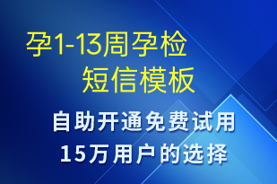 孕1-13周孕檢-治療醫(yī)囑短信模板